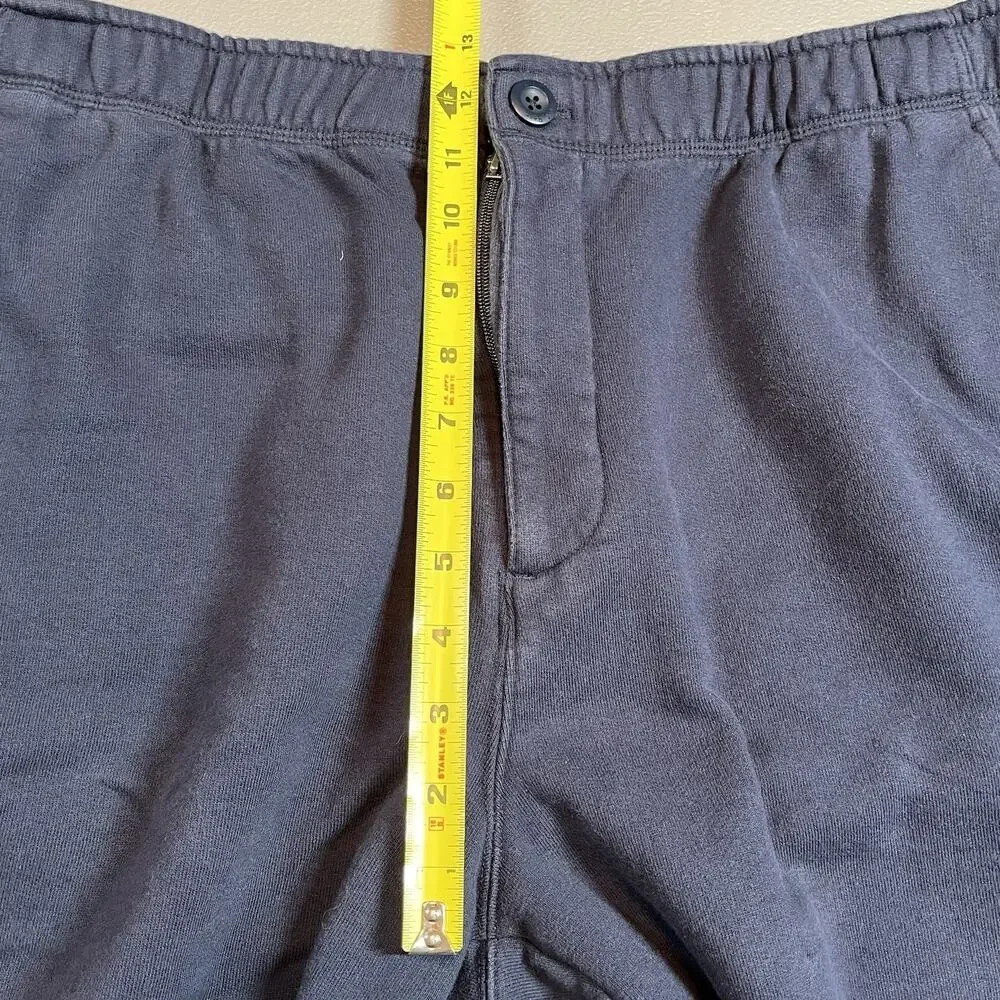 LL Bean Fleece Sweatpants Joggers Size XL Zipper Fly Pocket Blue Athletic 508146